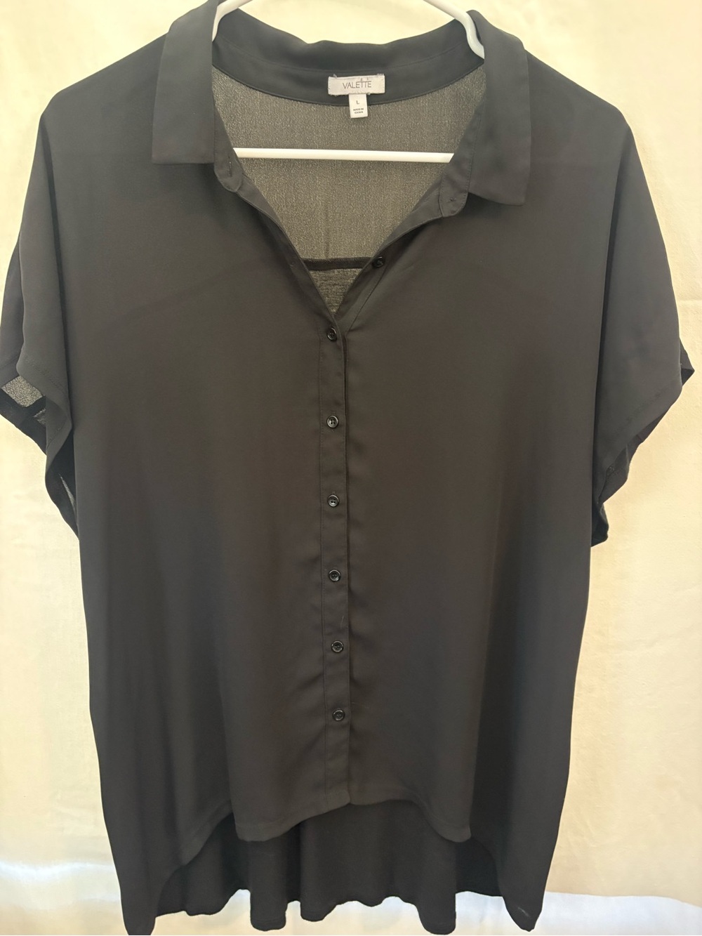 Valette Black Short Sleeve Button-Down Shirt